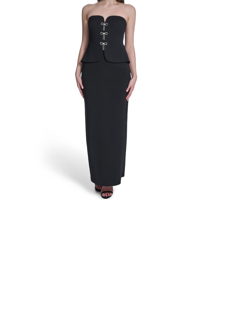 Eliza J Women's Strapless V-Neck Peplum Gown
